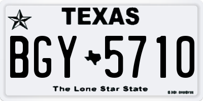 TX license plate BGY5710