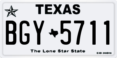 TX license plate BGY5711