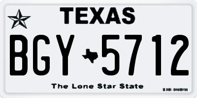 TX license plate BGY5712
