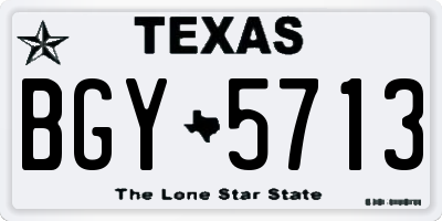 TX license plate BGY5713