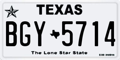 TX license plate BGY5714