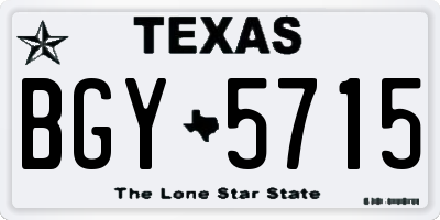 TX license plate BGY5715