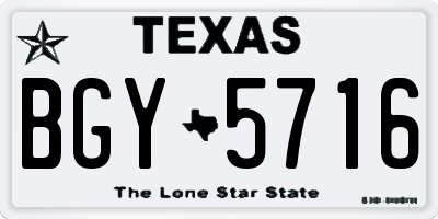 TX license plate BGY5716