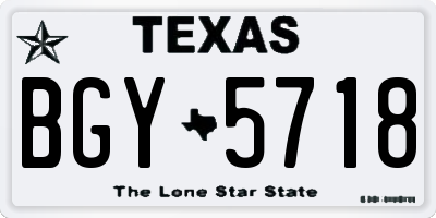TX license plate BGY5718