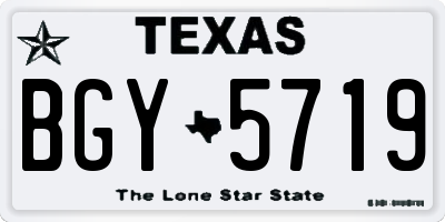 TX license plate BGY5719