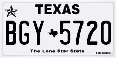 TX license plate BGY5720