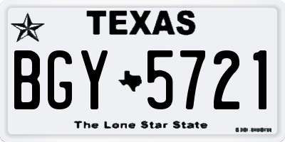 TX license plate BGY5721