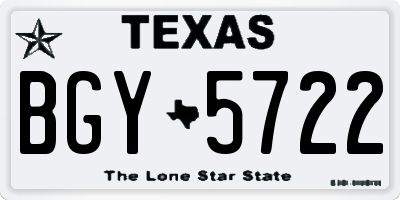 TX license plate BGY5722