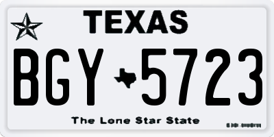 TX license plate BGY5723