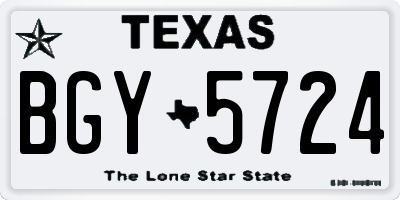 TX license plate BGY5724