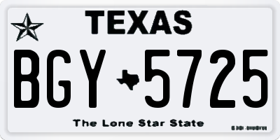 TX license plate BGY5725