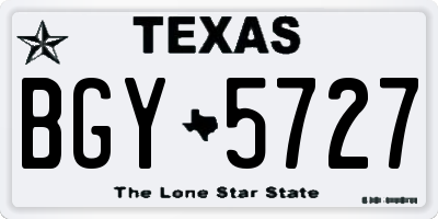 TX license plate BGY5727