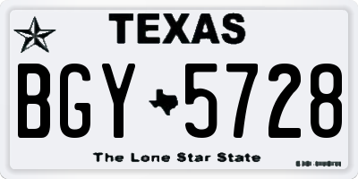 TX license plate BGY5728