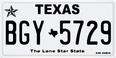 TX license plate BGY5729