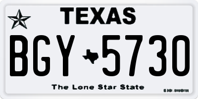 TX license plate BGY5730