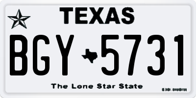 TX license plate BGY5731