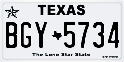 TX license plate BGY5734