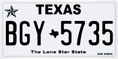 TX license plate BGY5735