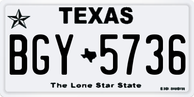 TX license plate BGY5736