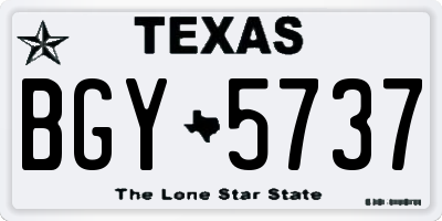 TX license plate BGY5737