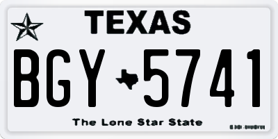 TX license plate BGY5741