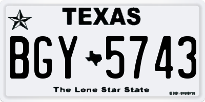 TX license plate BGY5743