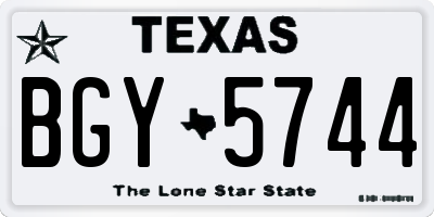 TX license plate BGY5744