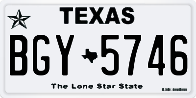 TX license plate BGY5746