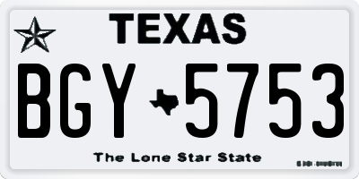 TX license plate BGY5753
