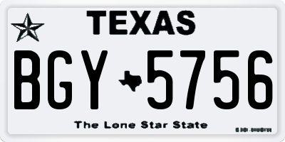 TX license plate BGY5756