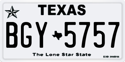 TX license plate BGY5757