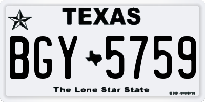 TX license plate BGY5759