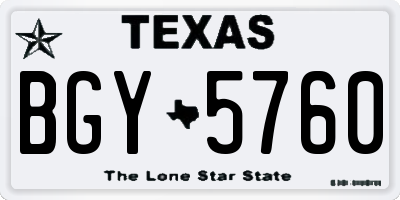 TX license plate BGY5760