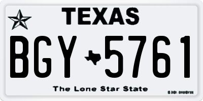 TX license plate BGY5761