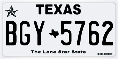 TX license plate BGY5762