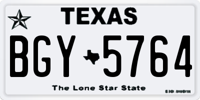 TX license plate BGY5764