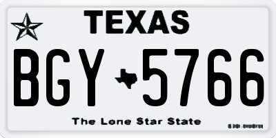 TX license plate BGY5766