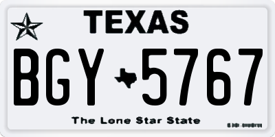 TX license plate BGY5767