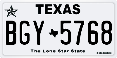 TX license plate BGY5768