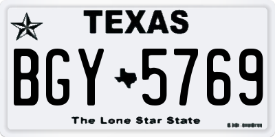 TX license plate BGY5769