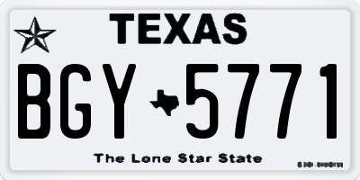 TX license plate BGY5771