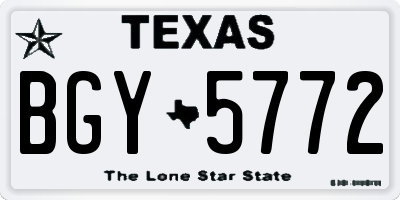 TX license plate BGY5772