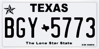 TX license plate BGY5773