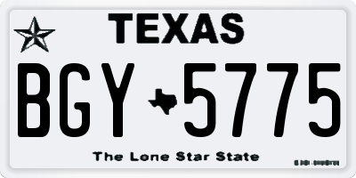 TX license plate BGY5775