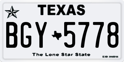 TX license plate BGY5778