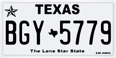 TX license plate BGY5779
