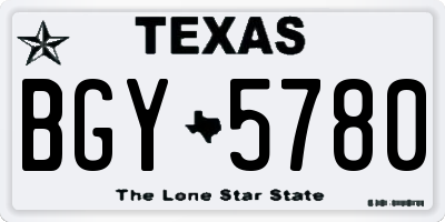 TX license plate BGY5780