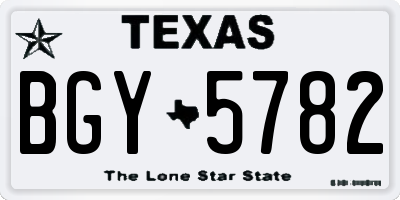 TX license plate BGY5782