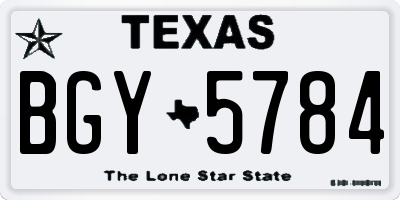 TX license plate BGY5784