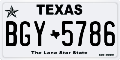 TX license plate BGY5786